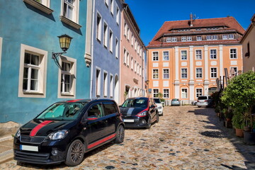 Fototapeta na wymiar bautzen, deutschland - historische strasse in der altstadt