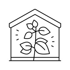 eco house building line icon vector illustration