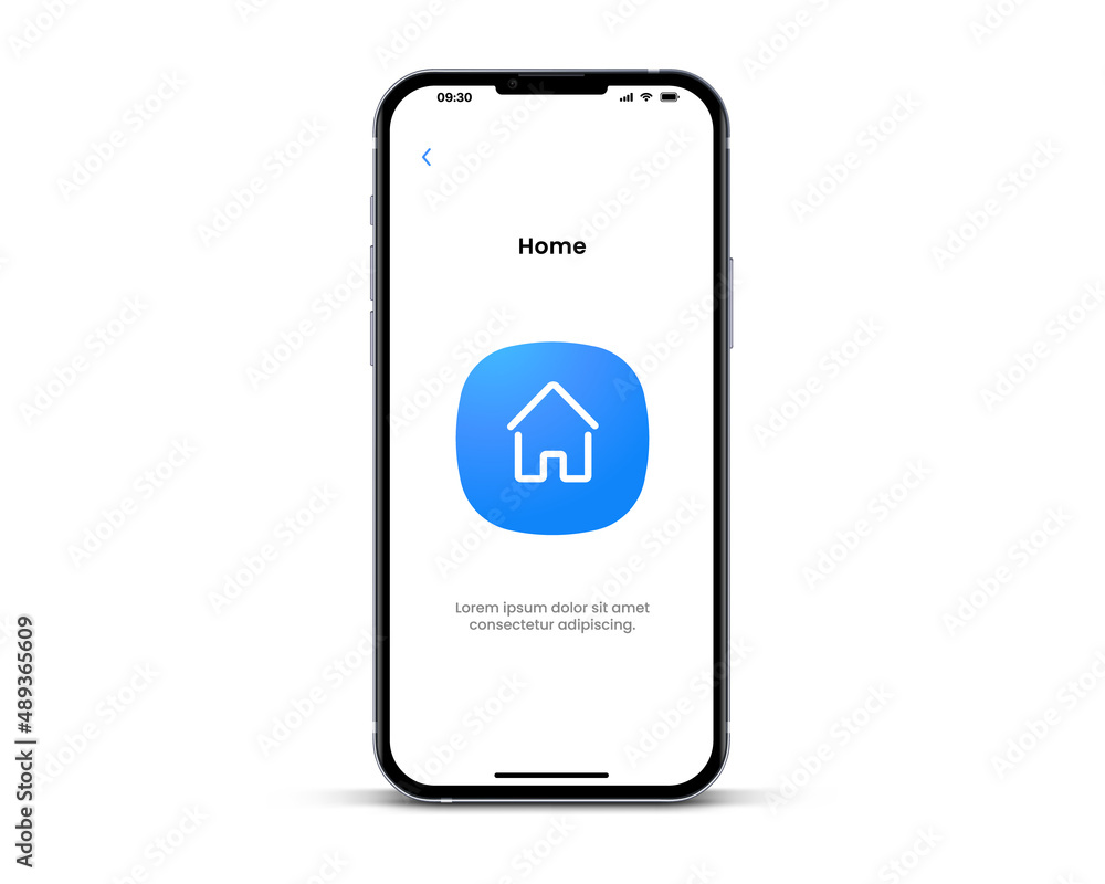 Poster 3d isolated vector elements. minimal modern home, homepage, base, mainpage icon emblem symbol with u