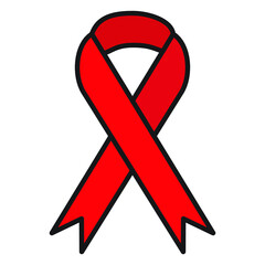 red ribbon donation help icon