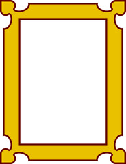 Vector red yellow border frame. Background or book page. Simple rectangular billboard, poster, card, plaque, signboard, sticker, or label 