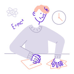 Student engaged in math class