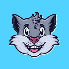 cute cartoon cat vector logo