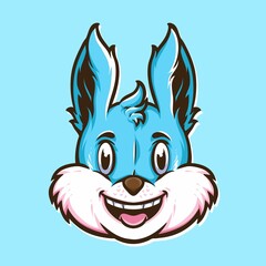cute bunny head vector character