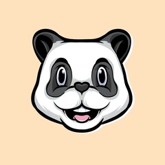 cute little panda vector logo