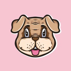 cute baby bulldog vector logo