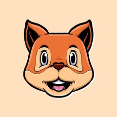 cute baby chipmunk vector logo
