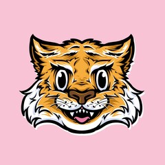 baby tiger head vector logo