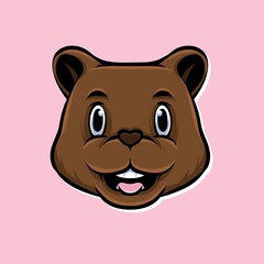 cute baby bear vector logo