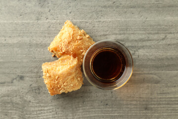 Concept of Ramadan Kareem month, top view