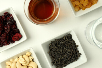 Concept of Ramadan Kareem month, top view