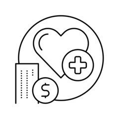 health care benefits line icon vector illustration