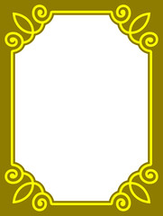 Vector golden yellow frame. Christmas store display window decoration