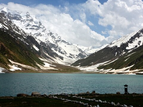 Saiful Malook Lake in Kaghan valley pakistan during early summer season 