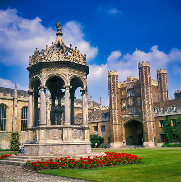 The Great Court, Trinity College, Cambridge,England.