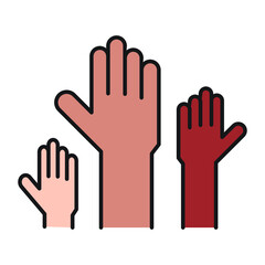 together helping others hand icon