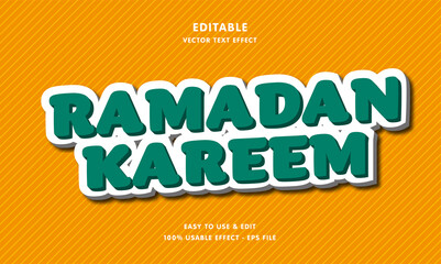 ramadan kareem editable text effect with modern and simple style 