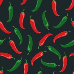 Hot chili peppers seamless pattern