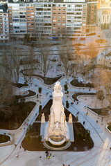 Plaza de España en la ciudad de Madrid en el pais de España o Spain