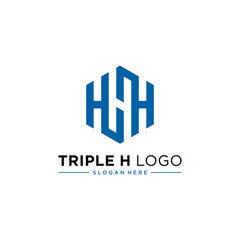 TRIPLE LETTER H NEGATIVE SPACE LOGO DESIGN MODERN COMPANY