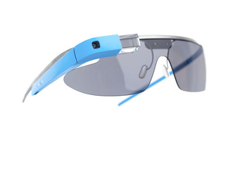 Tomorrows technology now. Closeup shot of smart glasses isolated on white.