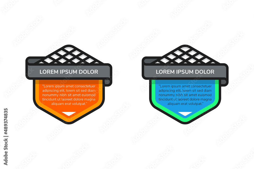Aufkleber quotation mark speech bubble. empty quote blank citation template. hexagon design element for busine