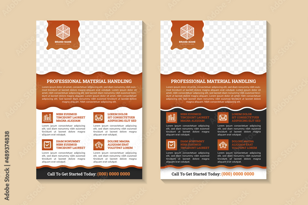 Poster professional material handling abstract geometric flyer template design use vertical layout combined
