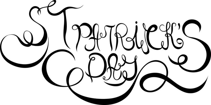 Creative greeting lettering for St. Patrick's day, with decorative elements