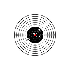 Target Shooting with bullet hole, Vector