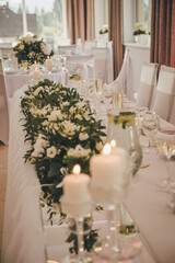 Decorated table for a wedding celebration