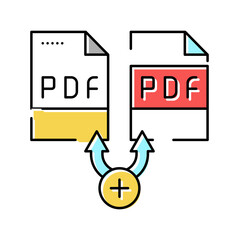 renewal pdf software color icon vector illustration