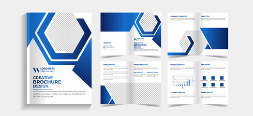 Corporate 8 pages business brochure design template. 8 pages business company profile