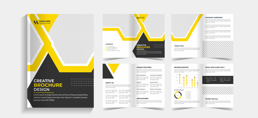 Corporate 8 pages business brochure design template. 8 pages business company profile