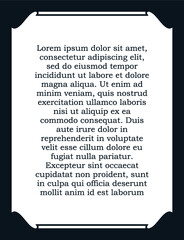 Vector border frame. Background or book page. Scroll of antique parchment with text 