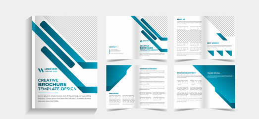 Corporate 8 pages business brochure design template. 8 pages business company profile