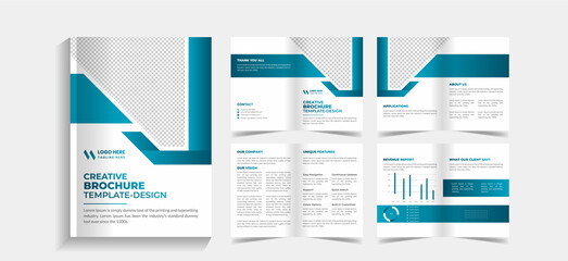 Corporate 8 pages business brochure design template. 8 pages business company profile