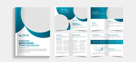 Corporate 8 pages business brochure design template. 8 pages business company profile
