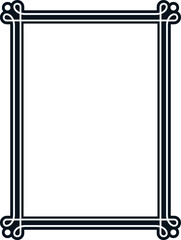 Vector border frame. Background or book page. Simple rectangular billboard, poster, card, plaque, signboard, sticker, or label 