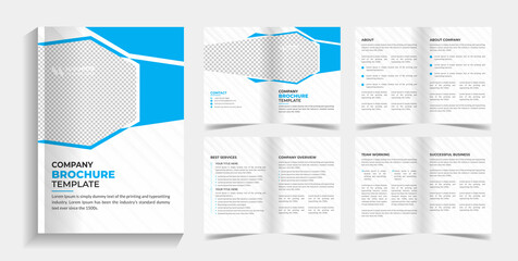 Corporate 8 pages business brochure design template. 8 pages business company profile
