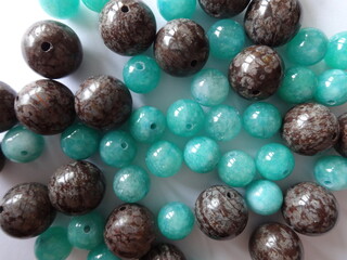 Green and Brown Semi Precios Stone Beads