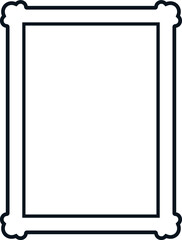 Vector border frame. Background or book page. Simple rectangular billboard, poster, card, plaque, signboard, sticker, or label 