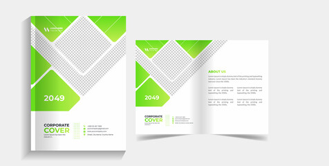 Corporate business brochure design template. 2 pages business company profile