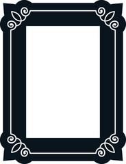 Vector border frame. Background or book page. Simple rectangular billboard, poster, card, plaque, signboard, sticker, or label 
