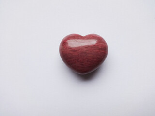 Isolated Red Gem Stone in a Heart Shape