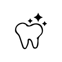 Obraz premium Vector hand drawn tooth icon on white background