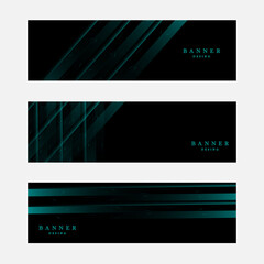 Fototapeta premium Set of blue and black modern banner design
