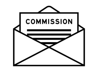 Envelope and letter sign with word commission as the headline