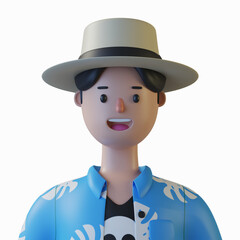 3d cartoon character avatar isolated in 3d rendering