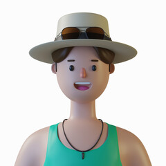 3d cartoon character avatar isolated in 3d rendering