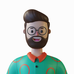 3d cartoon character avatar isolated in 3d rendering